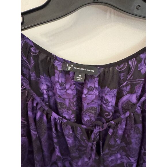 Inc women's purple and black long sleeve top size M - Picture 2 of 3